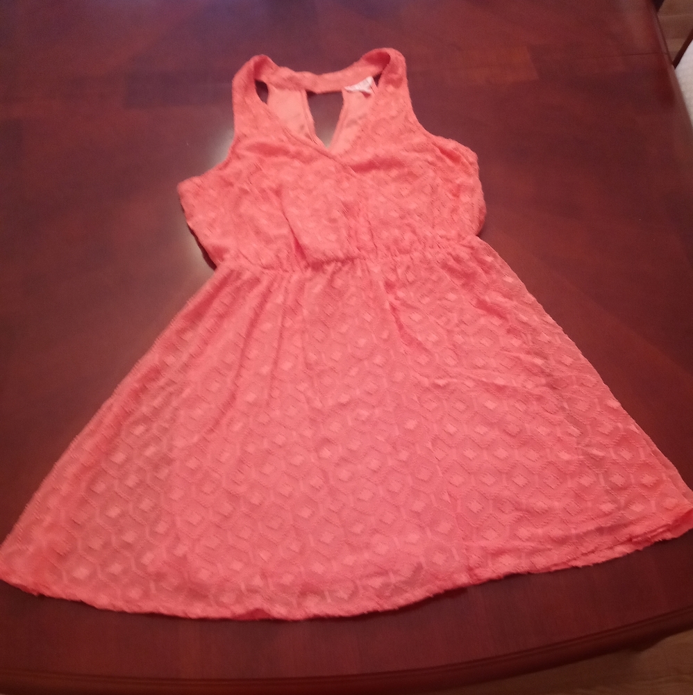 Coral lace 2 layer sundress size L